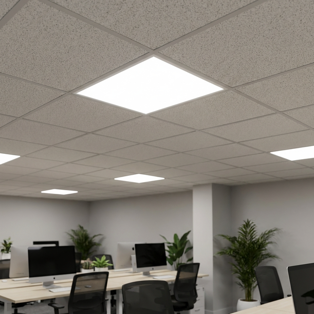 2x2 LED Flat Panel Light Lumen Selectable 2,700/3,600/4,000LM Kelvin Selectable 35K/4K/5K