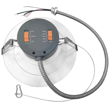 6 Inch LED Commercial Downlight Lumen Selectable 1,000/1,500/2,000LM Kelvin Selectable 27K/3K/35K/4K/5K - Recessed