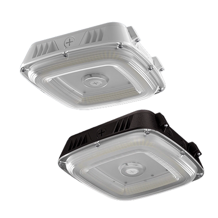 LED Canopy Light Lumen Selectable 3,000/6,000/8,000/10,000/12,000LM Kelvin Selectable 3K/4K/5K Built-In Photocell Plug-In Sensor Ready