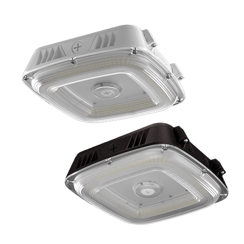LED Canopy Light Lumen Selectable 3,000/6,000/8,000/10,000/12,000LM Kelvin Selectable 3K/4K/5K Built-In Photocell Plug-In Sensor Ready