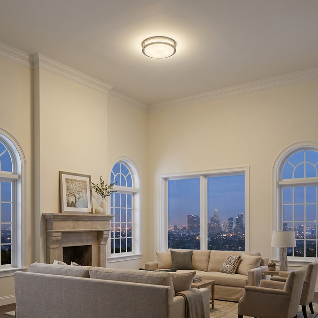 10/12/14/16/18 Inch LED Ceiling or Wall Mount Double Ring Fixture Kelvin Selectable 27K/3K/35K/4K/5K