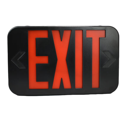 Slim LED Exit Sign Rounded Edges with Battery Backup