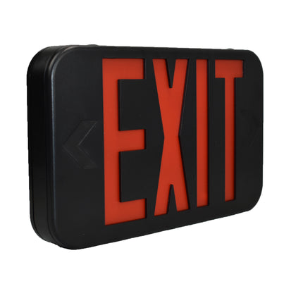 Slim LED Exit Sign Rounded Edges with Battery Backup