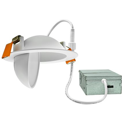 3 Inch Floating Gimbal Recessed LED Downlight with Integrated J-Box Kelvin Selectable 27K/3K/35K/4K/5K