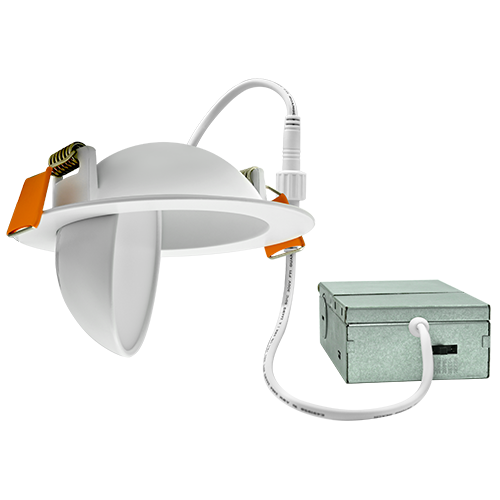 3 Inch Floating Gimbal Recessed LED Downlight with Integrated J-Box Kelvin Selectable 27K/3K/35K/4K/5K