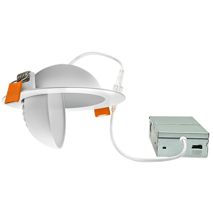 6 Inch Floating Gimbal Recessed LED Downlight with Integrated J-Box Kelvin Selectable 27K/3K/35K/4K/5K