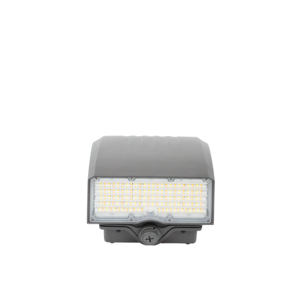 Adjustable Cutoff LED Wall Pack Lumen Selectable 6,000/8,000/10,000/12,000LM Kelvin Selectable 3K/4K/5K Built-In Photocell Plug-In Sensor Ready