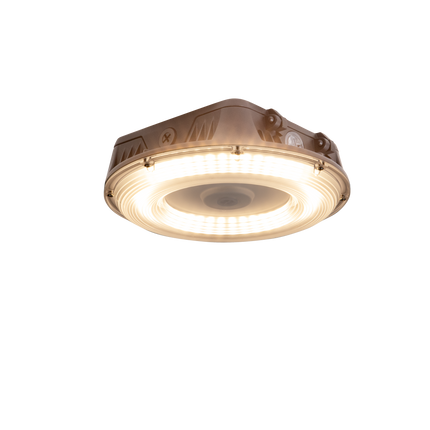 LED Round Canopy Light Lumen Selectable 3,000/6,000/8,000/10,000/11,000LM Kelvin Selectable 3K/4K/5K Built-In Photocell Plug-In Sensor Ready
