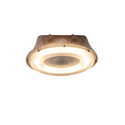 LED Round Canopy Light Lumen Selectable 3,000/6,000/8,000/10,000/11,000LM Kelvin Selectable 3K/4K/5K Built-In Photocell Plug-In Sensor Ready
