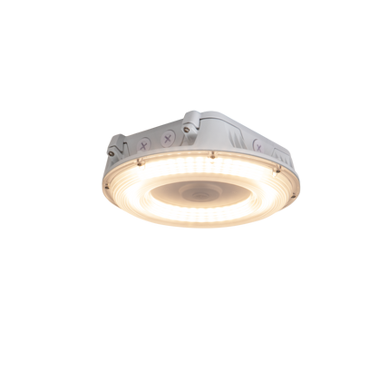 LED Round Canopy Light Lumen Selectable 3,000/6,000/8,000/10,000/11,000LM Kelvin Selectable 3K/4K/5K Built-In Photocell Plug-In Sensor Ready