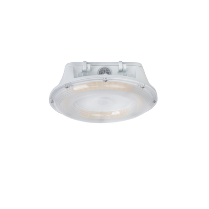 LED Round Canopy Light Lumen Selectable 3,000/6,000/8,000/10,000/11,000LM Kelvin Selectable 3K/4K/5K Built-In Photocell Plug-In Sensor Ready