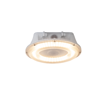 LED Round Canopy Light Lumen Selectable 3,000/6,000/8,000/10,000/11,000LM Kelvin Selectable 3K/4K/5K Built-In Photocell Plug-In Sensor Ready