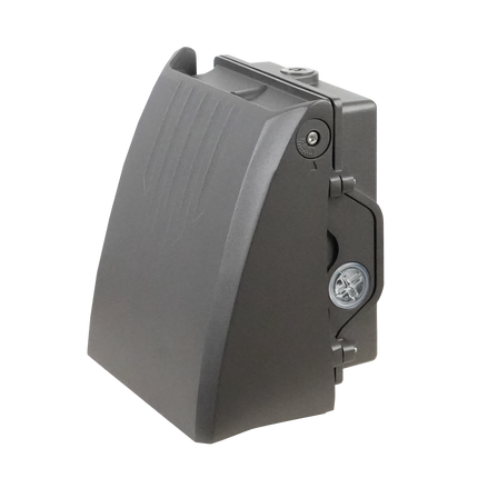 Adjustable Cutoff LED Wall Pack Lumen Selectable 6,000/8,000/10,000/12,000LM Kelvin Selectable 3K/4K/5K Built-In Photocell Plug-In Sensor Ready