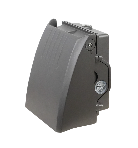 Adjustable Cutoff LED Wall Pack Lumen Selectable 3,000/4,000/5,000/6,000LM Kelvin Selectable 3K/4K/5K Built-In Photocell Plug-In Sensor Ready