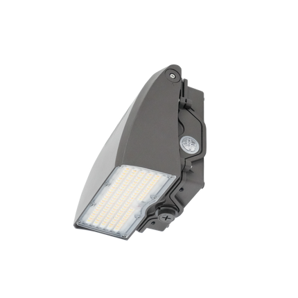 Adjustable Cutoff LED Wall Pack Lumen Selectable 6,000/8,000/10,000/12,000LM Kelvin Selectable 3K/4K/5K Built-In Photocell Plug-In Sensor Ready