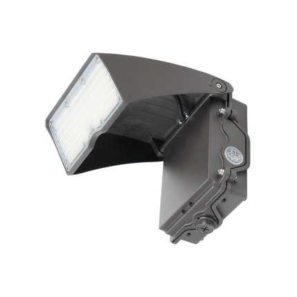 Adjustable Cutoff LED Wall Pack Lumen Selectable 6,000/8,000/10,000/12,000LM Kelvin Selectable 3K/4K/5K Built-In Photocell Plug-In Sensor Ready