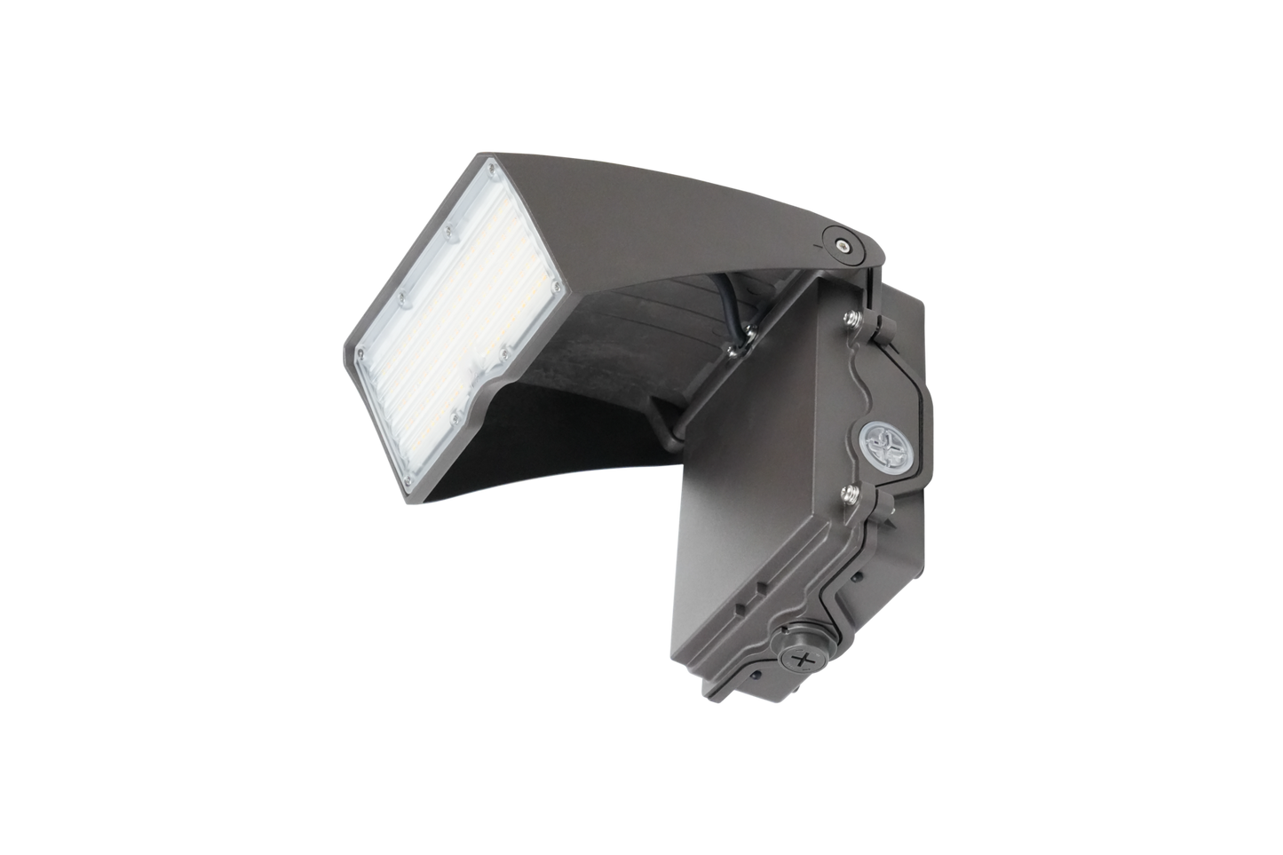 Adjustable Cutoff LED Wall Pack Lumen Selectable 6,000/8,000/10,000/12,000LM Kelvin Selectable 3K/4K/5K Built-In Photocell Plug-In Sensor Ready
