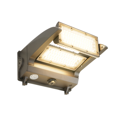 Rotatable Lens Sensor Ready LED Wall Pack Lumen Selectable 10,000/13,000/16,000/19,000LM Kelvin Selectable 3K/4K/5K