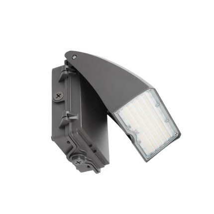 Adjustable Cutoff LED Wall Pack Lumen Selectable 6,000/8,000/10,000/12,000LM Kelvin Selectable 3K/4K/5K Built-In Photocell Plug-In Sensor Ready