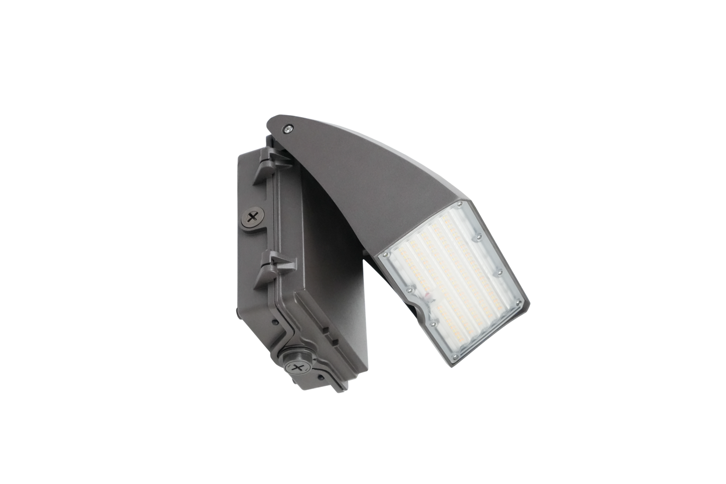 Adjustable Cutoff LED Wall Pack Lumen Selectable 6,000/8,000/10,000/12,000LM Kelvin Selectable 3K/4K/5K Built-In Photocell Plug-In Sensor Ready