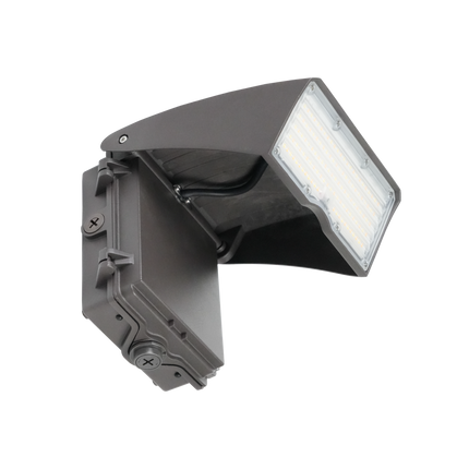 Adjustable Cutoff LED Wall Pack Lumen Selectable 6,000/8,000/10,000/12,000LM Kelvin Selectable 3K/4K/5K Built-In Photocell Plug-In Sensor Ready