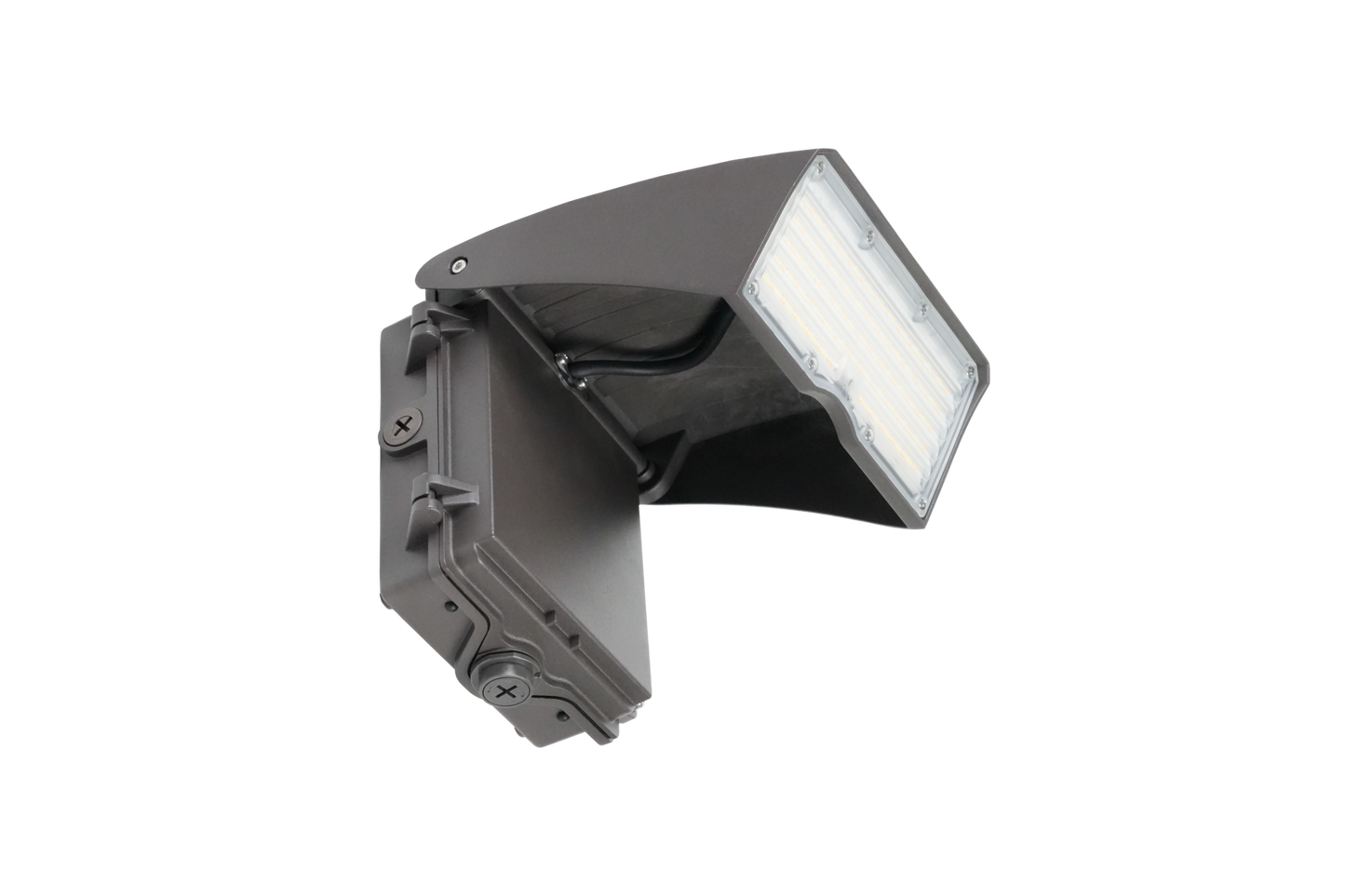Adjustable Cutoff LED Wall Pack Lumen Selectable 6,000/8,000/10,000/12,000LM Kelvin Selectable 3K/4K/5K Built-In Photocell Plug-In Sensor Ready