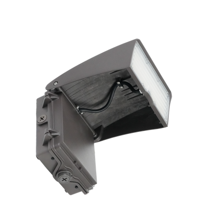 Adjustable Cutoff LED Wall Pack Lumen Selectable 6,000/8,000/10,000/12,000LM Kelvin Selectable 3K/4K/5K Built-In Photocell Plug-In Sensor Ready
