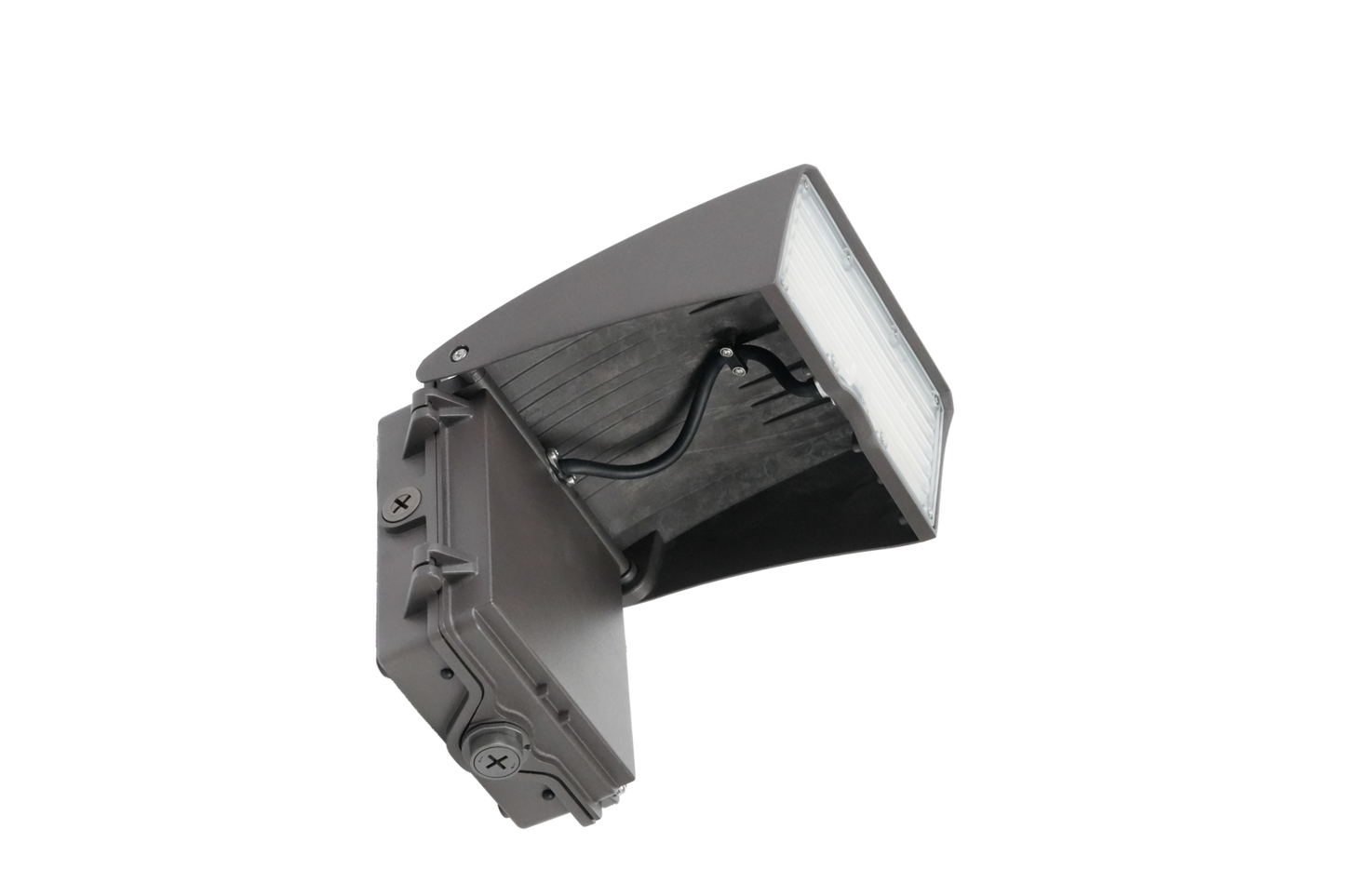 Adjustable Cutoff LED Wall Pack Lumen Selectable 6,000/8,000/10,000/12,000LM Kelvin Selectable 3K/4K/5K Built-In Photocell Plug-In Sensor Ready