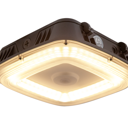 LED Canopy Light Lumen Selectable 3,000/6,000/8,000/10,000/12,000LM Kelvin Selectable 3K/4K/5K Built-In Photocell Plug-In Sensor Ready