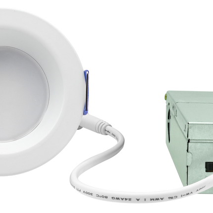 2 INCH CLIP-IN LED DOWNLIGHT WITH INTEGRATED J-BOX LUMEN SELECTABLE 300/400/500LM KELVIN SELECTABLE 27K/3K/35K/4K/5K