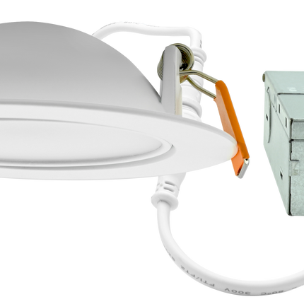 3 Inch Floating Gimbal Recessed LED Downlight with Integrated J-Box Kelvin Selectable 27K/3K/35K/4K/5K