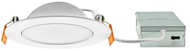 6 Inch Floating Gimbal Recessed LED Downlight with Integrated J-Box Kelvin Selectable 27K/3K/35K/4K/5K