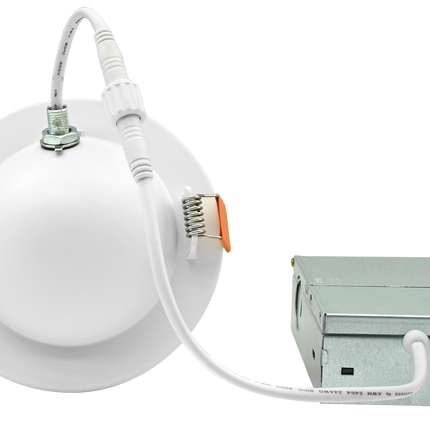 4 Inch Floating Gimbal Recessed LED Downlight with Integrated J-Box Kelvin Selectable 27K/3K/35K/4K/5K