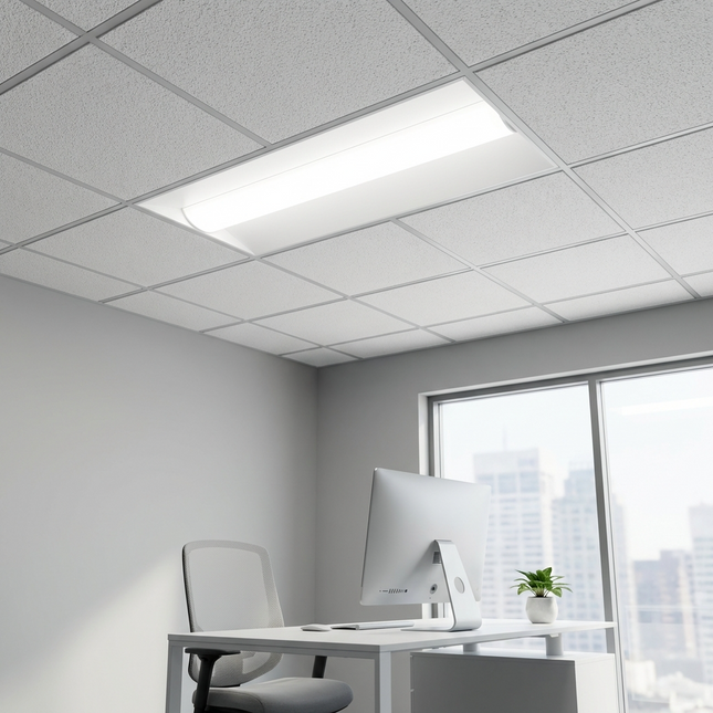 2x4 LED Center Basket Troffer Lumen Selectable 4,600/5,000/5,800LM Kelvin Selectable 35K/4K/5K