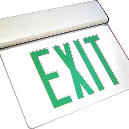 Universal Mount LED Edge Lit Exit Sign with Battery Backup - Surface Mount Edge Lit Exit Sign
