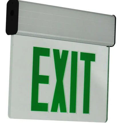 Universal Mount LED Edge Lit Exit Sign with Battery Backup - Surface Mount Edge Lit Exit Sign