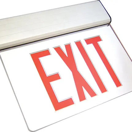 Universal Mount LED Edge Lit Exit Sign with Battery Backup - Surface Mount Edge Lit Exit Sign