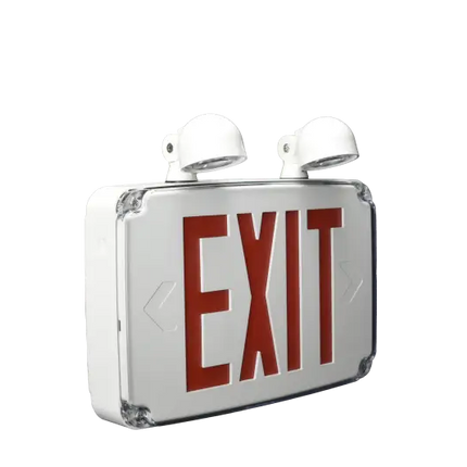 Wet Location Exit & Emergency Combo Selectable Red or Green Lettering - Exit and emergency combo