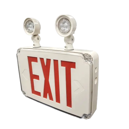 Wet Location Exit & Emergency Combo Selectable Red or Green Lettering - Exit and emergency combo
