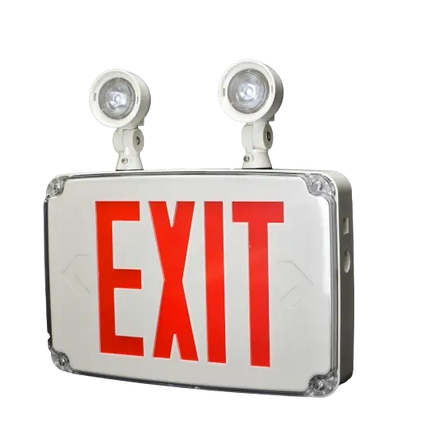 Wet Location Exit & Emergency Combo Selectable Red or Green Lettering - Exit and emergency combo
